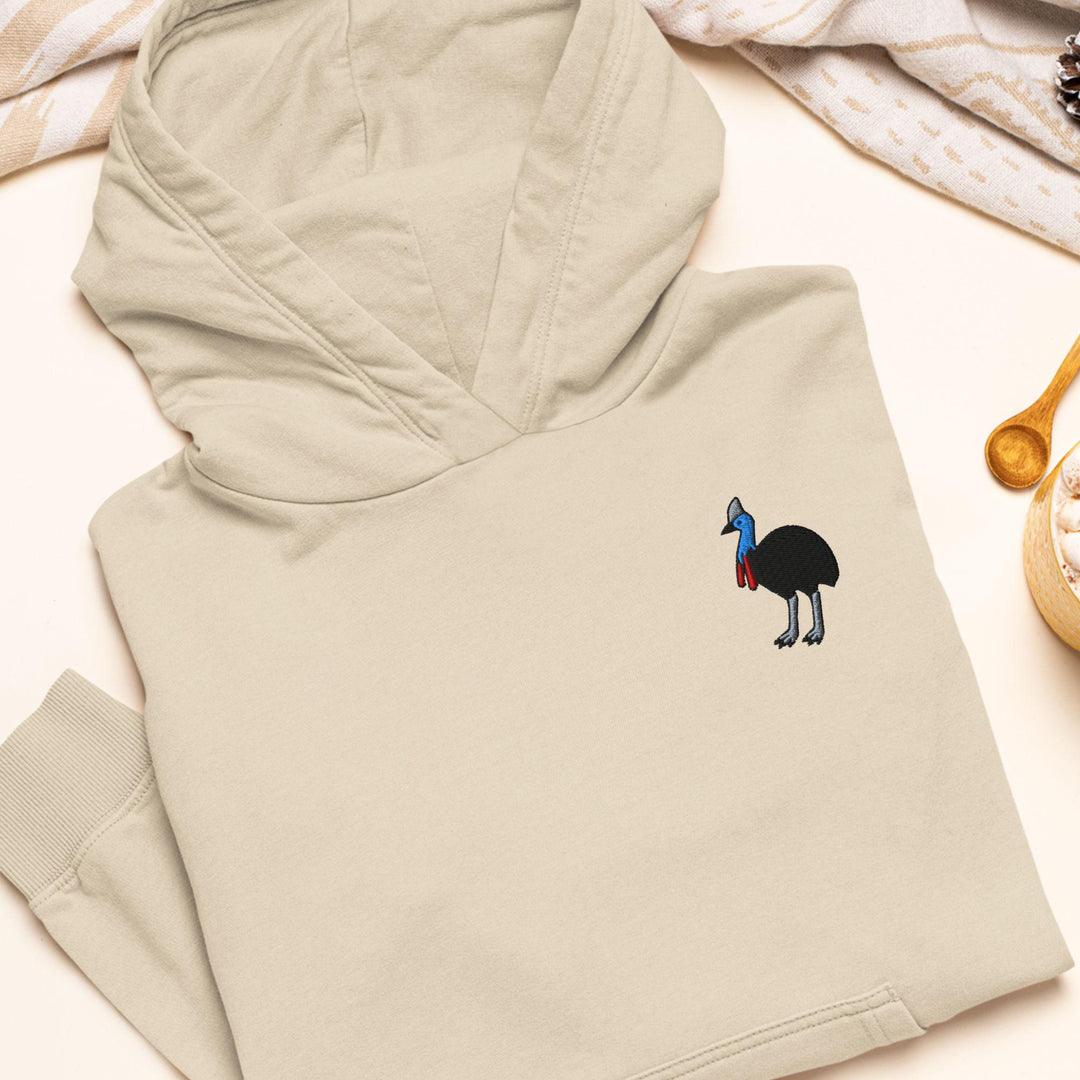 Southern Cassowary Embroidered Hoodie: Heavy Blend Cotton-Poly, Unisex Fit