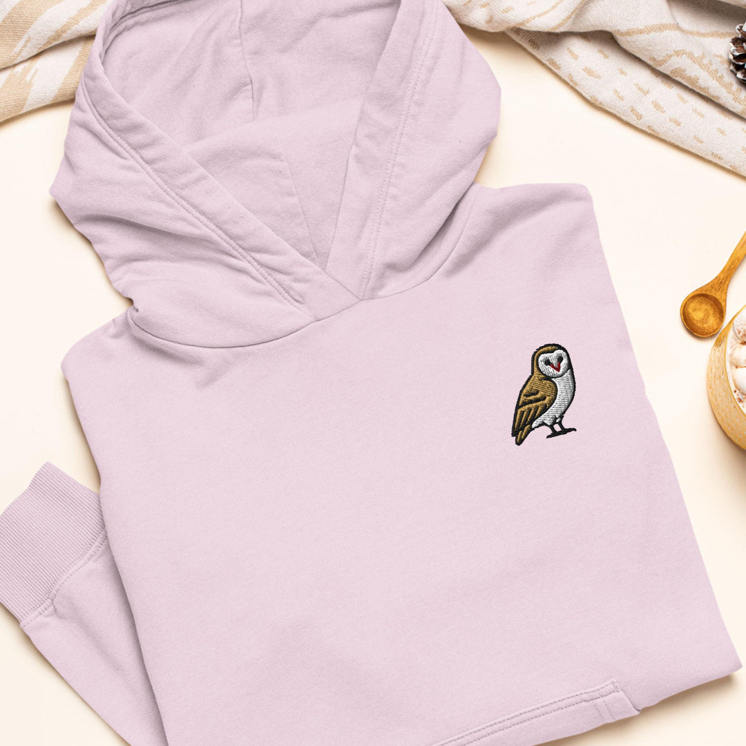 Barn Owl Embroidered Hoodie: Heavy Blend Cotton-Poly, Unisex Fit