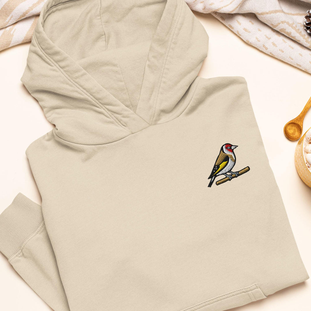 European Goldfinch Embroidered Hoodie: Heavy Blend Cotton-Poly, Unisex Fit