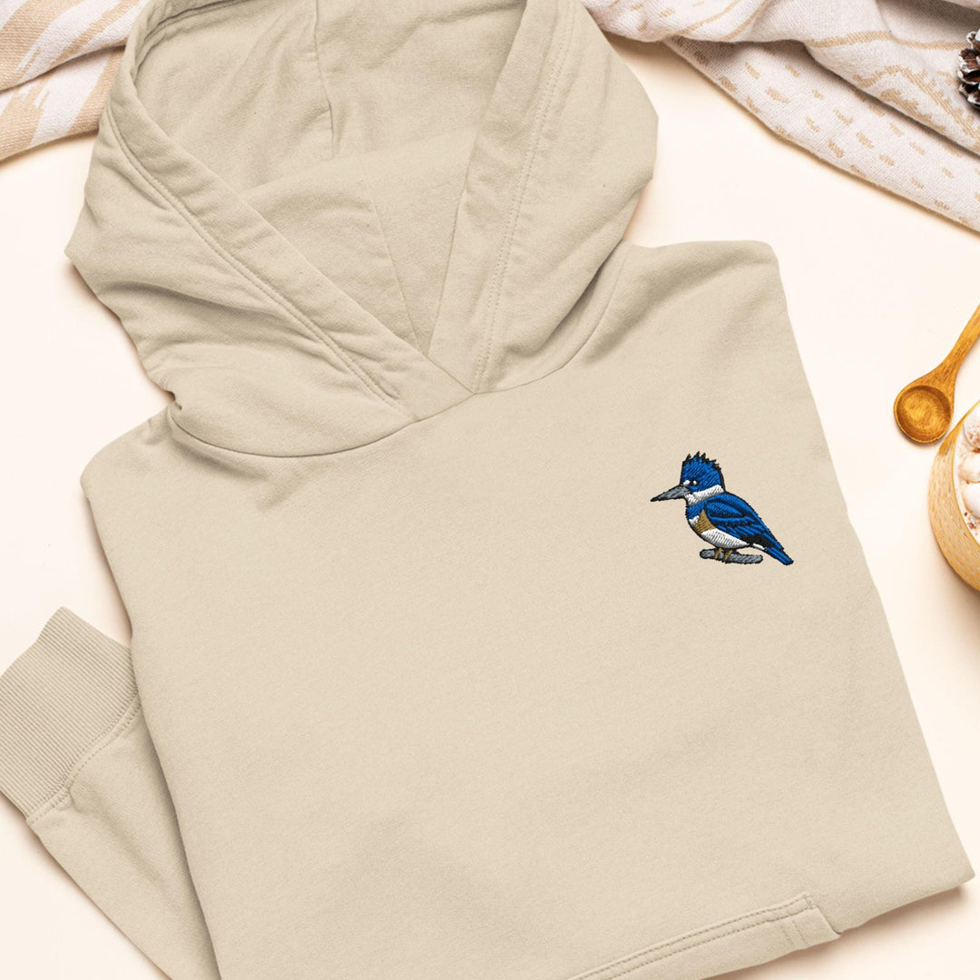 Belted Kingfisher Embroidered Hoodie: Heavy Blend Cotton-Poly, Unisex Fit