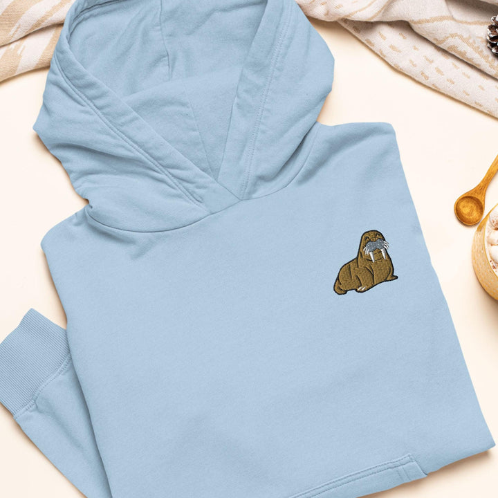 Happy Walrus Embroidered Hoodie: Heavy Blend Cotton-Poly, Unisex Fit