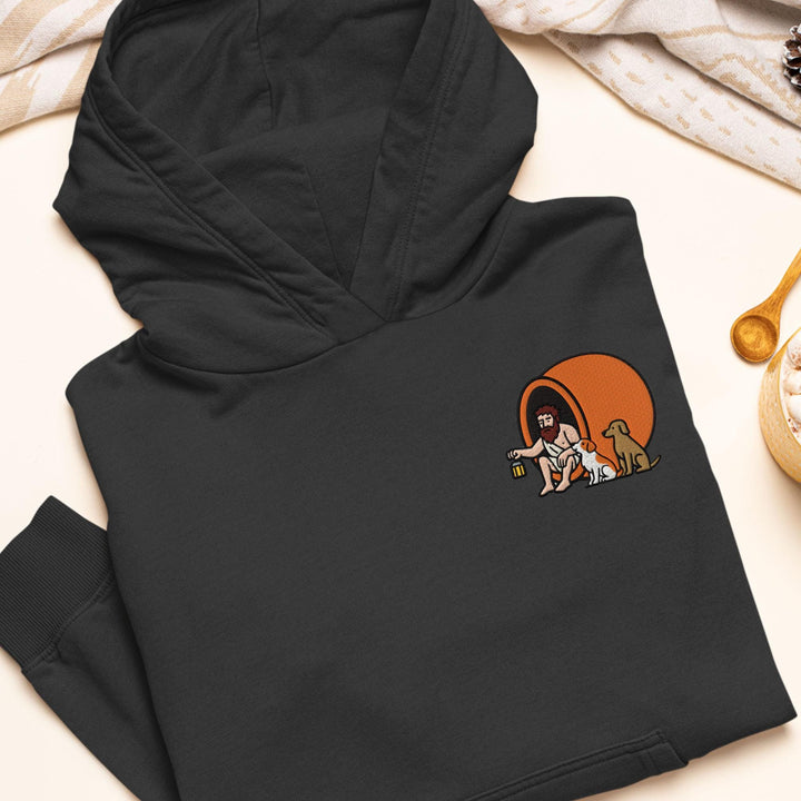 Diogenes the Cynic Embroidered Hoodie: Heavy Blend Cotton-Poly, Unisex Fit
