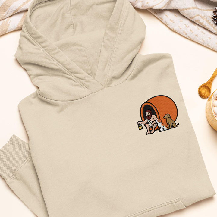 Diogenes the Cynic Embroidered Hoodie: Heavy Blend Cotton-Poly, Unisex Fit
