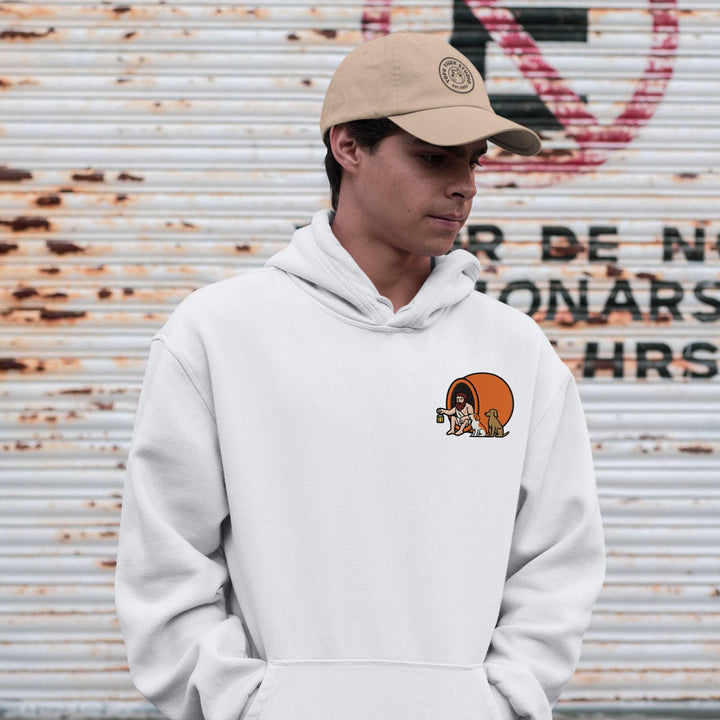 Diogenes the Cynic Embroidered Hoodie: Heavy Blend Cotton-Poly, Unisex Fit