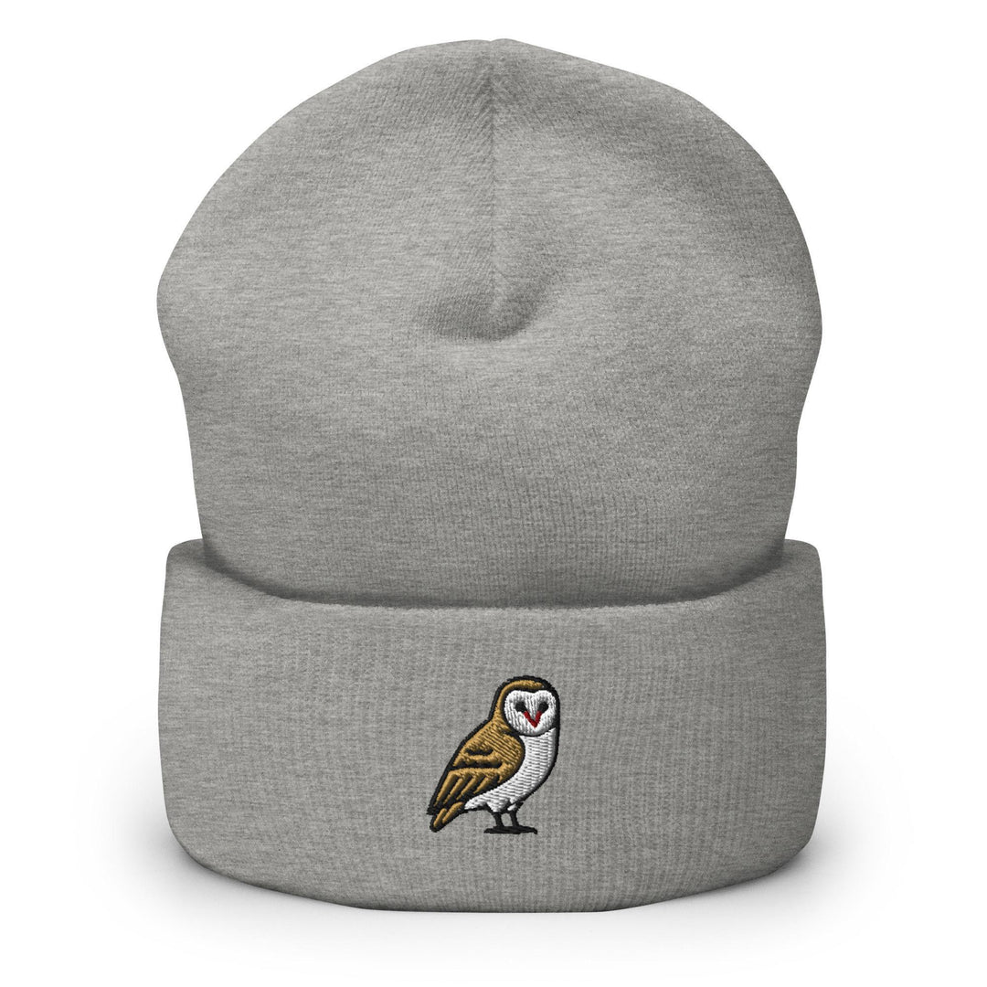 Barn Owl Embroidered Cuffed Beanie: Cozy Unisex Winter Cap