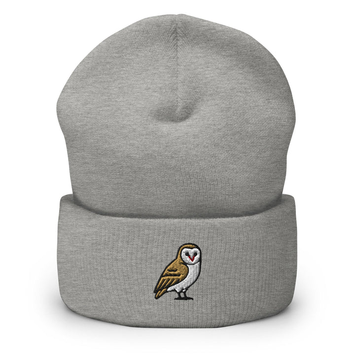Barn Owl Embroidered Cuffed Beanie: Cozy Unisex Winter Cap