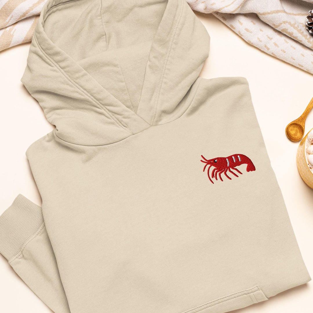 Cherry Shrimp Neocaridina davidi Embroidered Hoodie: Heavy Blend Cotton-Poly, Unisex Fit