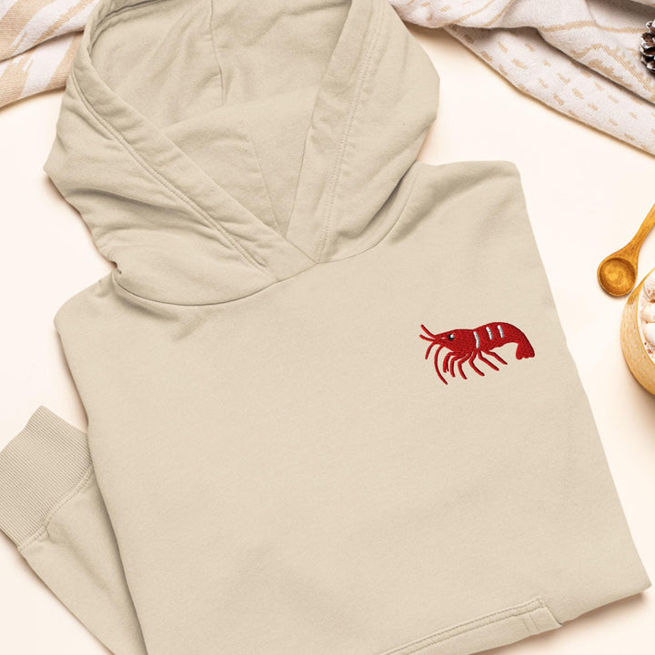 Cherry Shrimp Neocaridina davidi Embroidered Hoodie: Heavy Blend Cotton-Poly, Unisex Fit