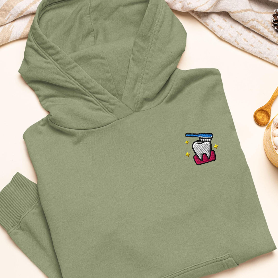 Sparkling Tooth Embroidered Hoodie: Heavy Blend Cotton-Poly, Unisex Fit