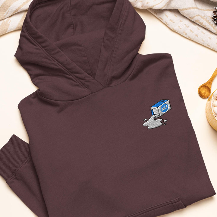 Spilled Milk Carton Embroidered Hoodie: Heavy Blend Cotton-Poly, Unisex Fit