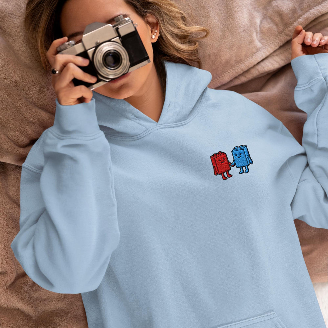 Best Friend Toy Blocks Embroidered Hoodie: Heavy Blend Cotton-Poly, Unisex Fit