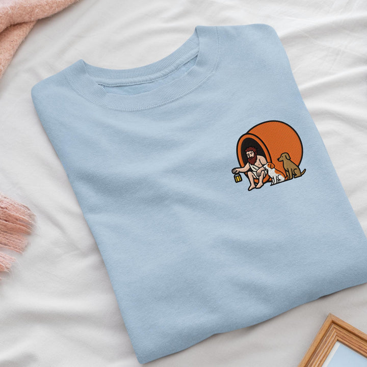 Diogenes the Cynic Embroidered Crewneck Sweatshirt: Cotton Blend, Unisex Fit