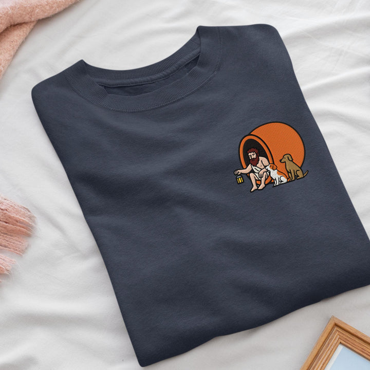 Diogenes the Cynic Embroidered Crewneck Sweatshirt: Cotton Blend, Unisex Fit