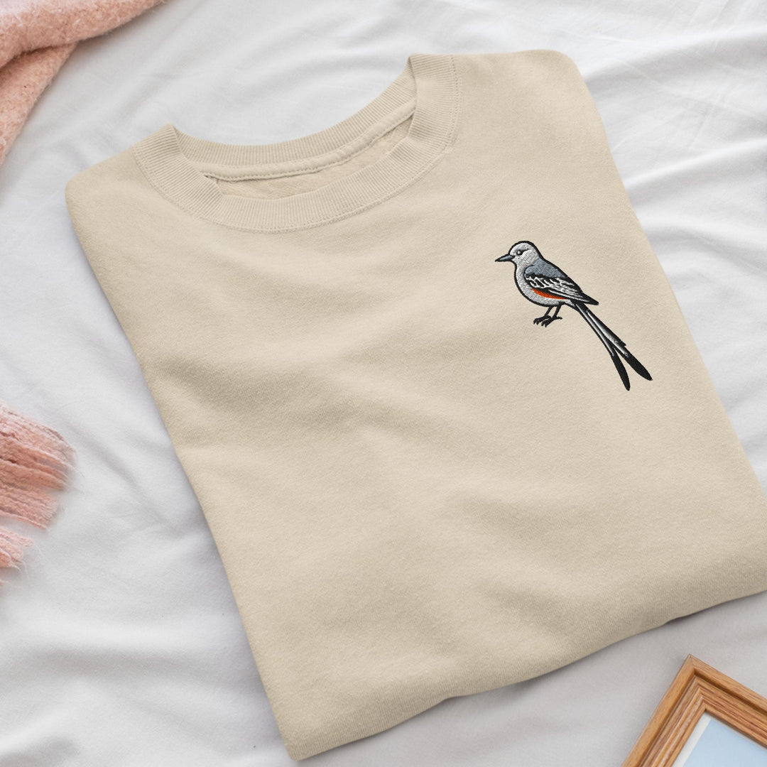 Oklahoma Scissortail Embroidered Crewneck Sweatshirt: Cotton Blend, Unisex Fit