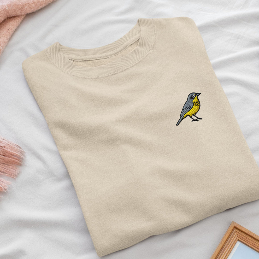 Canada Warbler Embroidered Crewneck Sweatshirt: Cotton Blend, Unisex Fit