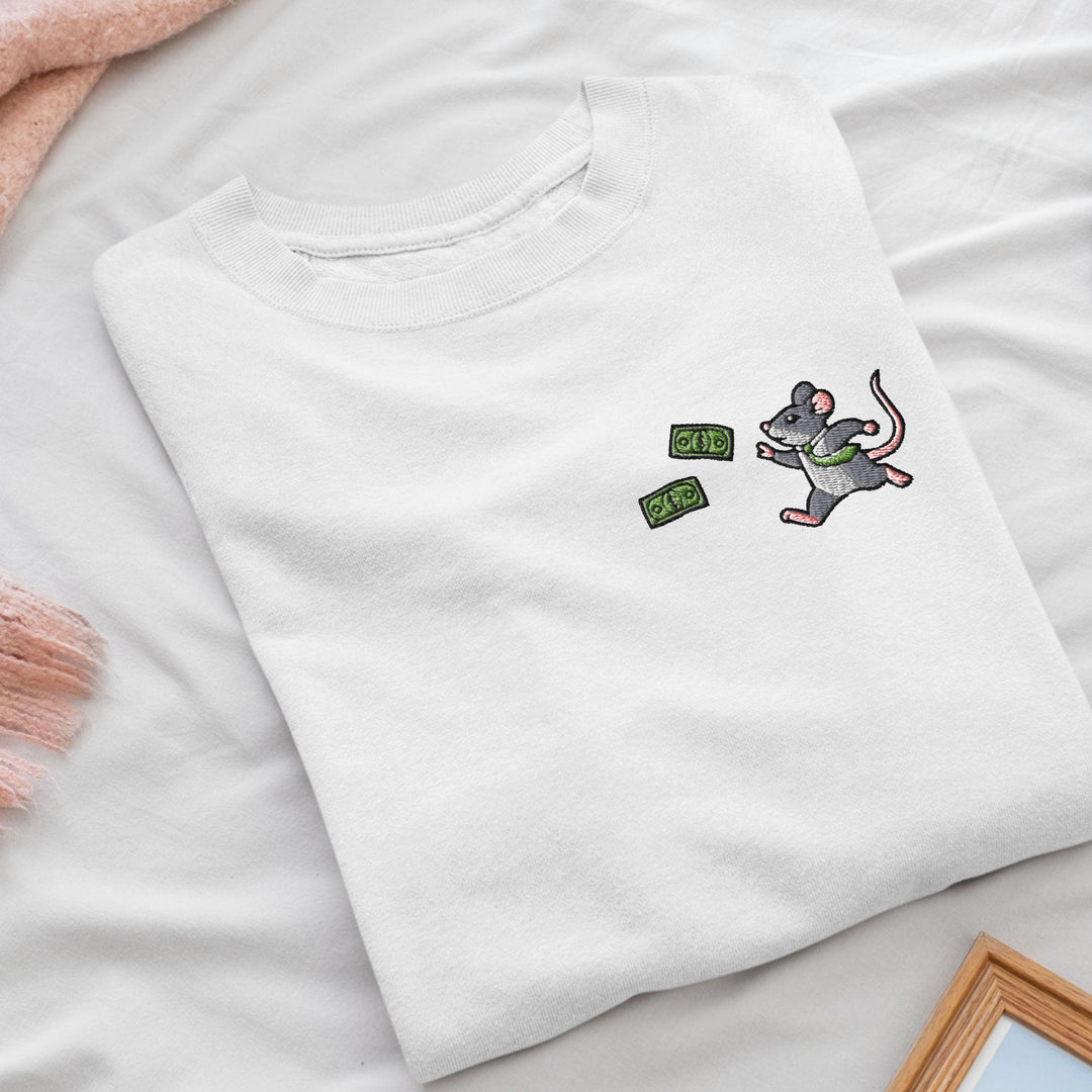 Rat Race Embroidered Crewneck Sweatshirt: Cotton Blend, Unisex Fit