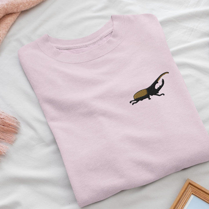 Hercules Beetle Embroidered Crewneck Sweatshirt: Cotton Blend, Unisex Fit