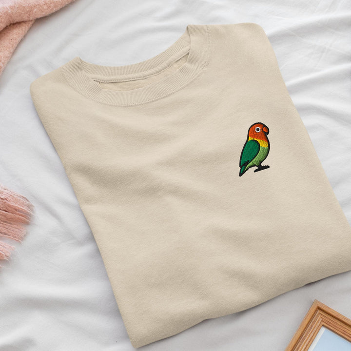 Lovebird Embroidered Crewneck Sweatshirt: Cotton Blend, Unisex Fit