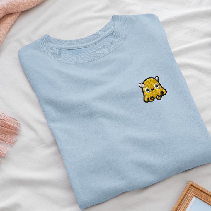 Dumbo Octopus Embroidered Crewneck Sweatshirt: Cotton Blend, Unisex Fit