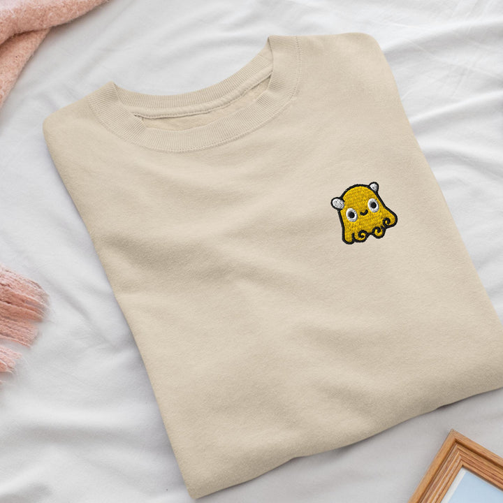 Dumbo Octopus Embroidered Crewneck Sweatshirt: Cotton Blend, Unisex Fit