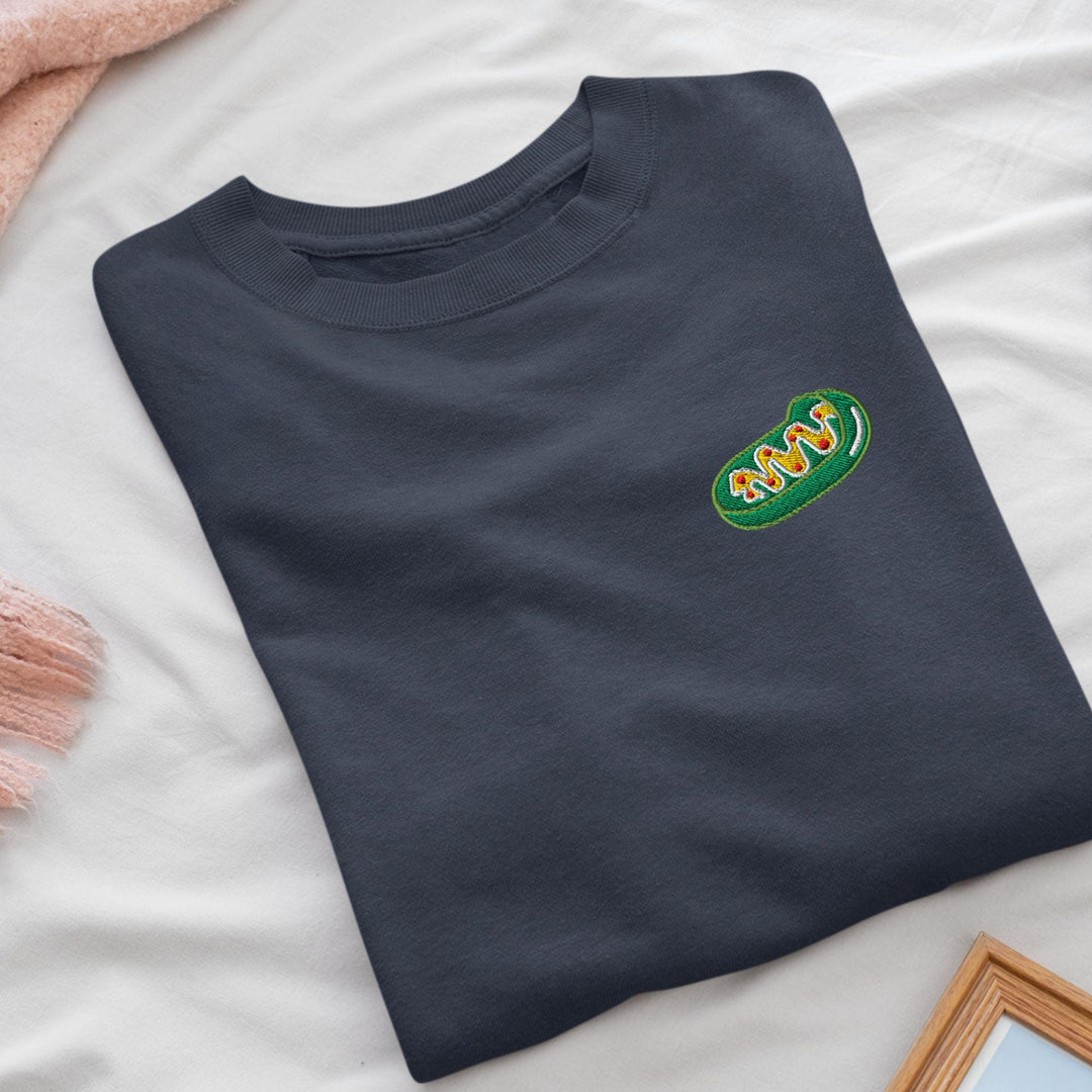 Mitochondrion Embroidered Crewneck Sweatshirt: Cotton Blend, Unisex Fit