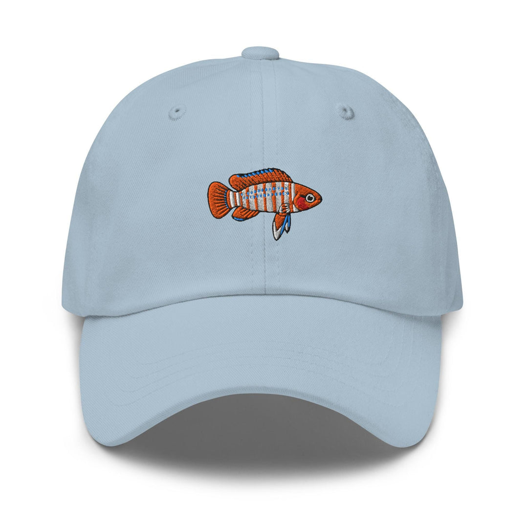 Scarlet Badis Embroidered Dad Cap: Chino Cotton Twill Adjustable Unisex Hat