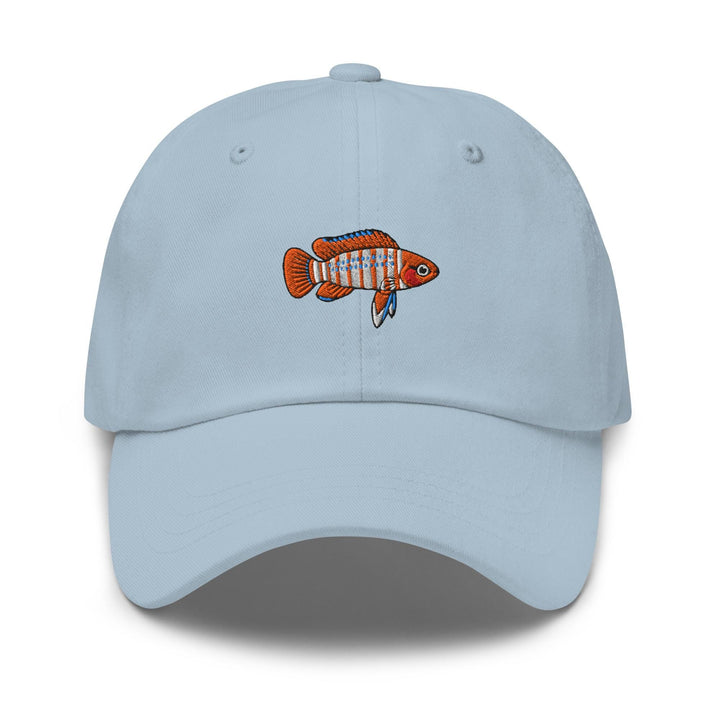 Scarlet Badis Embroidered Dad Cap: Chino Cotton Twill Adjustable Unisex Hat