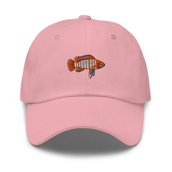 Scarlet Badis Embroidered Dad Cap: Chino Cotton Twill Adjustable Unisex Hat