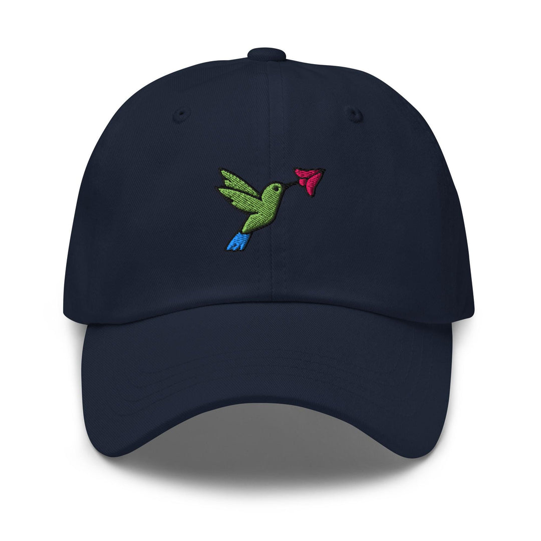 Hummingbird Embroidered Dad Cap: Chino Cotton Twill Adjustable Unisex Hat