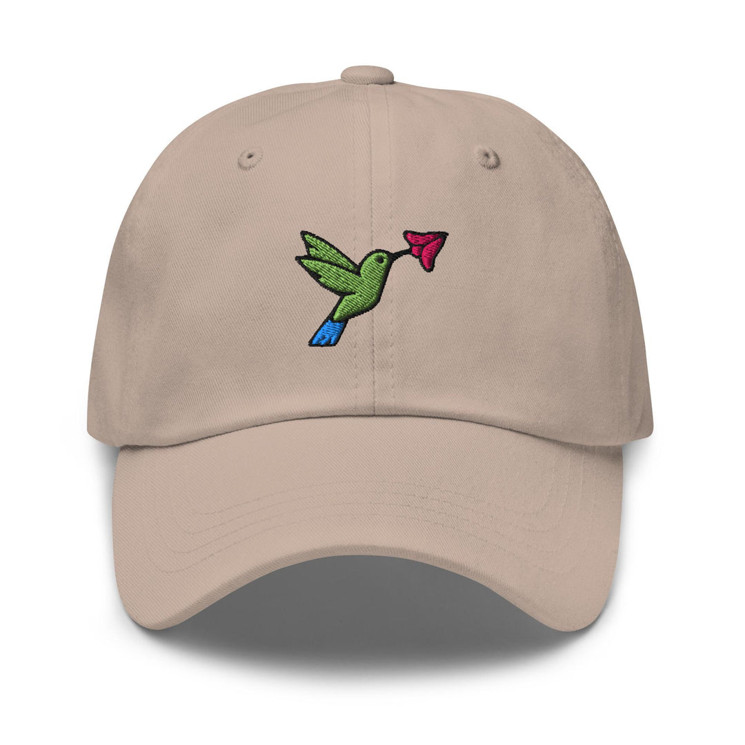 Hummingbird Embroidered Dad Cap: Chino Cotton Twill Adjustable Unisex Hat