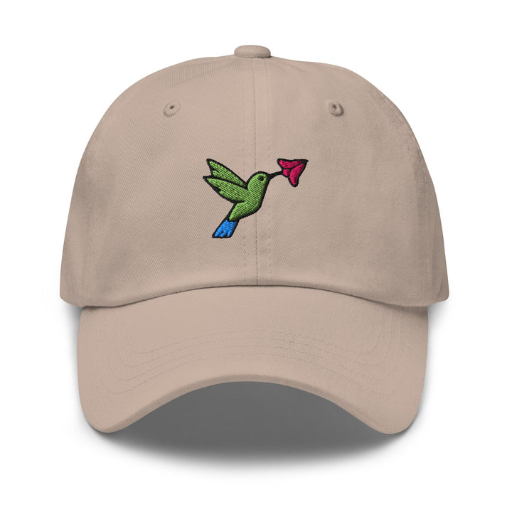 Hummingbird Embroidered Dad Cap: Chino Cotton Twill Adjustable Unisex Hat