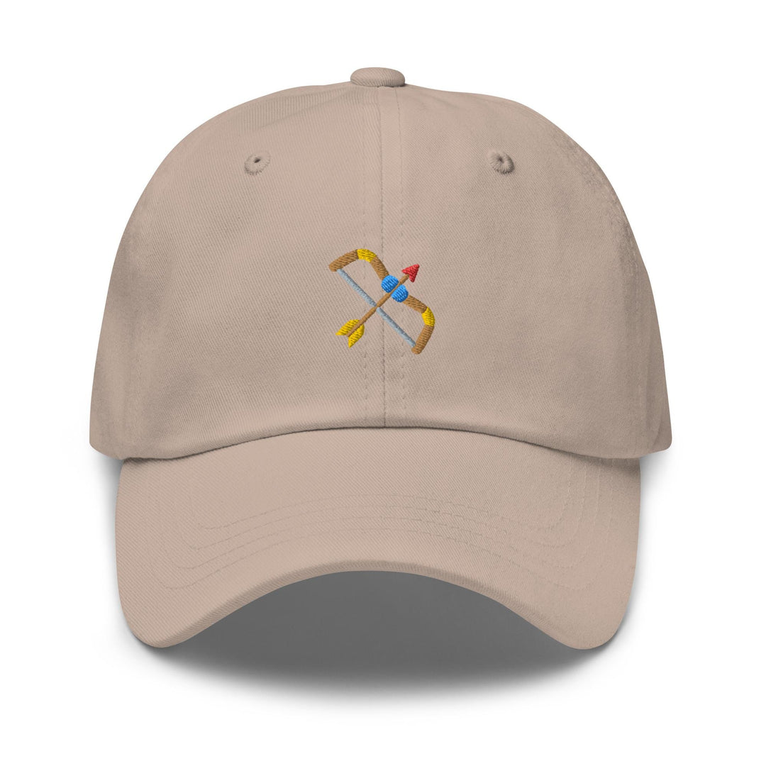 Archery Bow and ArrowEmbroidered Dad Cap: Chino Cotton Twill Adjustable Unisex Hat