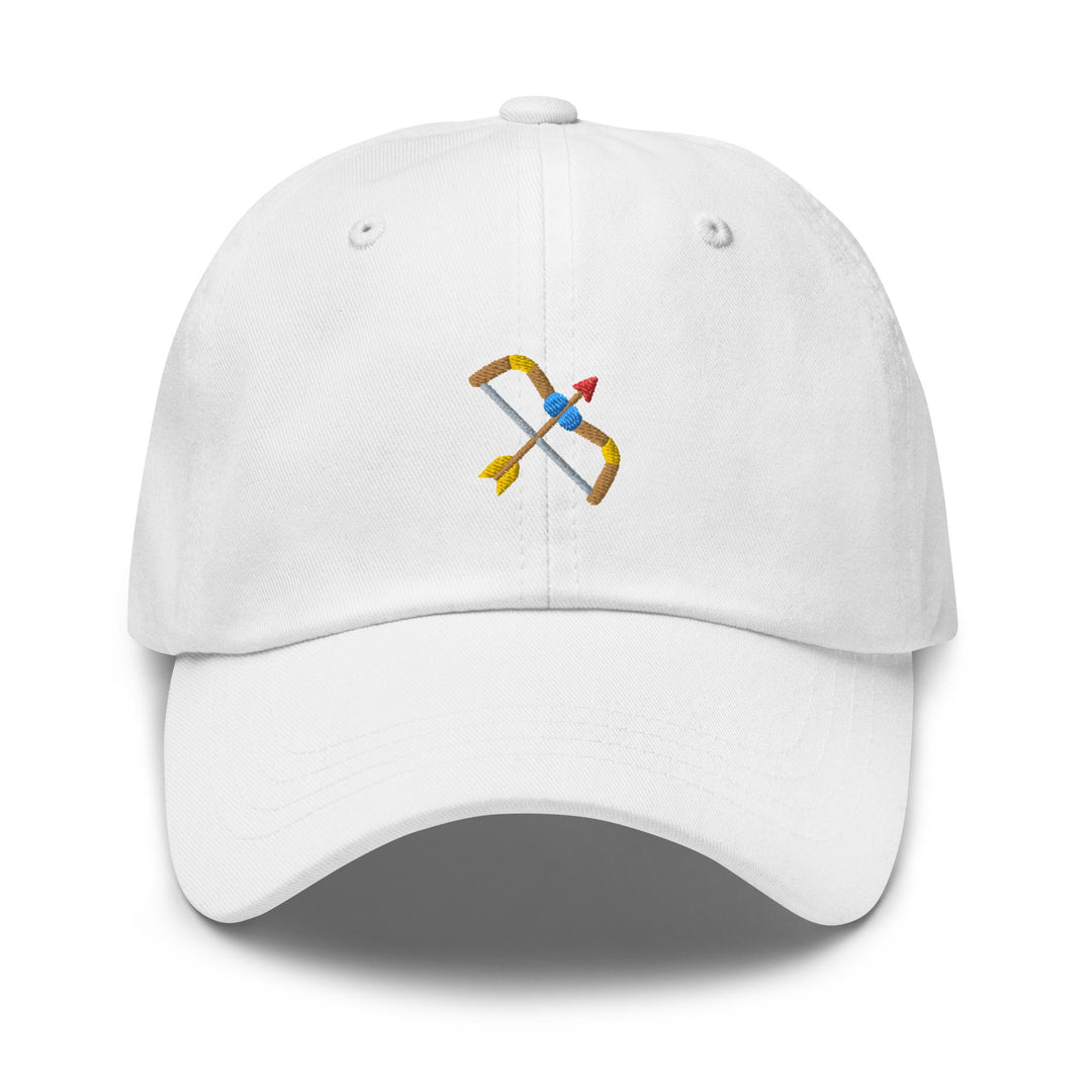 Archery Bow and ArrowEmbroidered Dad Cap: Chino Cotton Twill Adjustable Unisex Hat