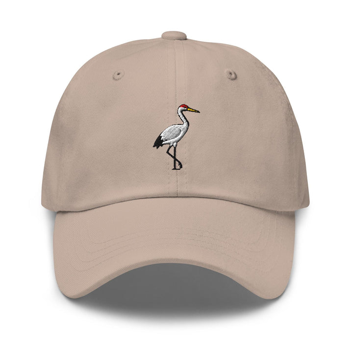 Crane Bird Embroidered Dad Cap: Chino Cotton Twill Adjustable Unisex Hat