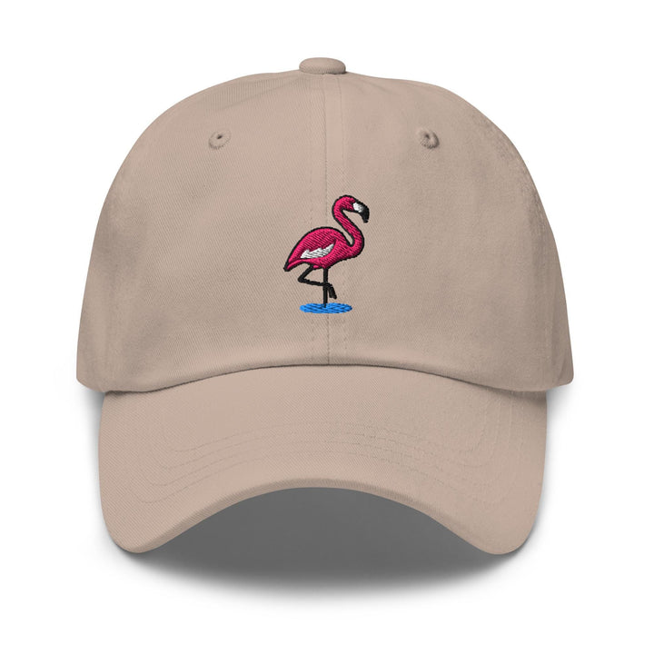 Flamingo in Water Embroidered Dad Cap: Chino Cotton Twill Adjustable Unisex Hat