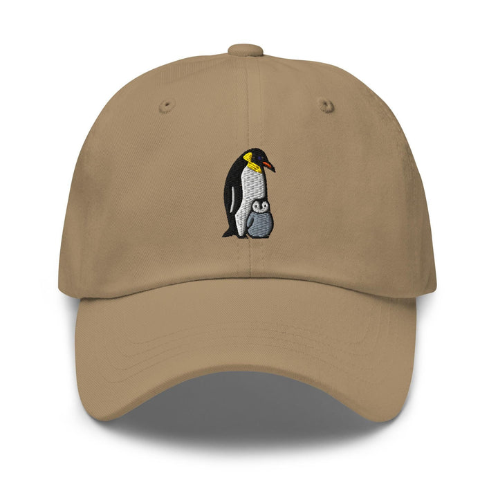 Emperor Penguin with Chick Embroidered Dad Cap: Chino Cotton Twill Adjustable Unisex Hat