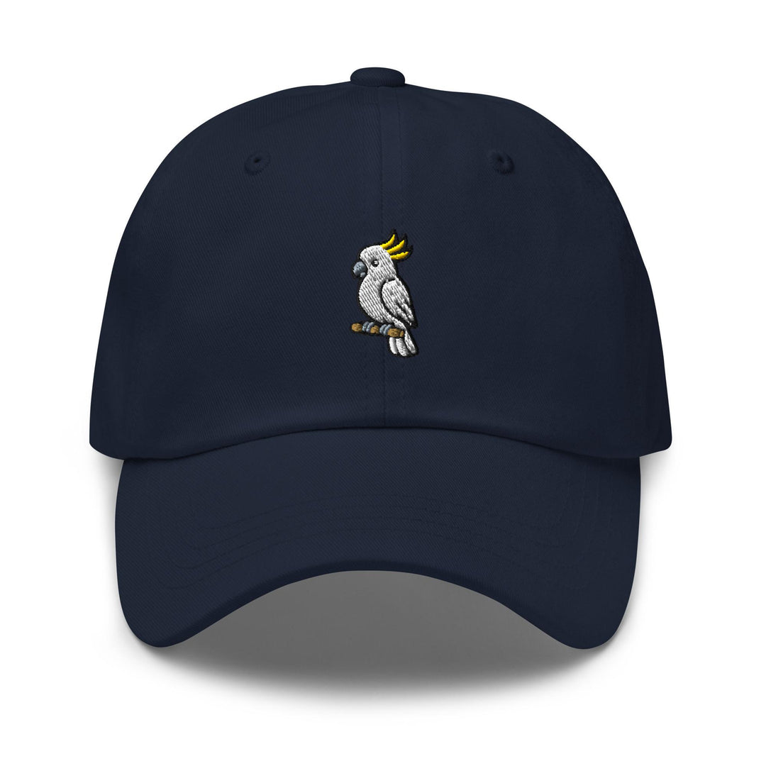 Yellow-Crested Cockatoo Embroidered Dad Cap: Chino Cotton Twill Adjustable Unisex Hat