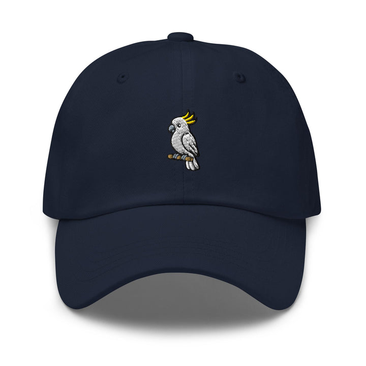 Yellow-Crested Cockatoo Embroidered Dad Cap: Chino Cotton Twill Adjustable Unisex Hat