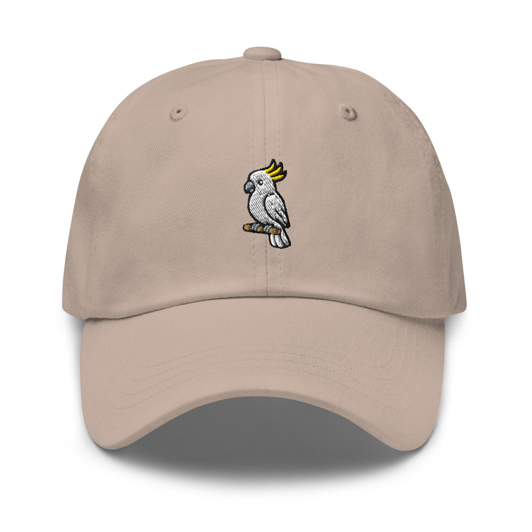 Yellow-Crested Cockatoo Embroidered Dad Cap: Chino Cotton Twill Adjustable Unisex Hat