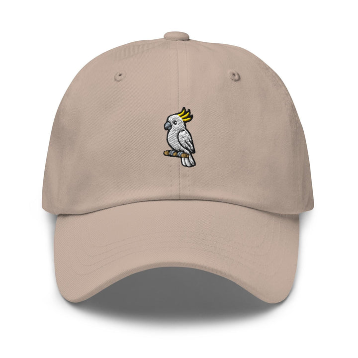 Yellow-Crested Cockatoo Embroidered Dad Cap: Chino Cotton Twill Adjustable Unisex Hat
