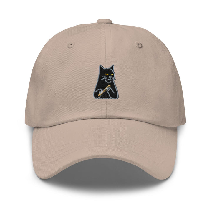 Mr. Pickles Sassy Cat Embroidered Dad Cap: Chino Cotton Twill Adjustable Unisex Hat