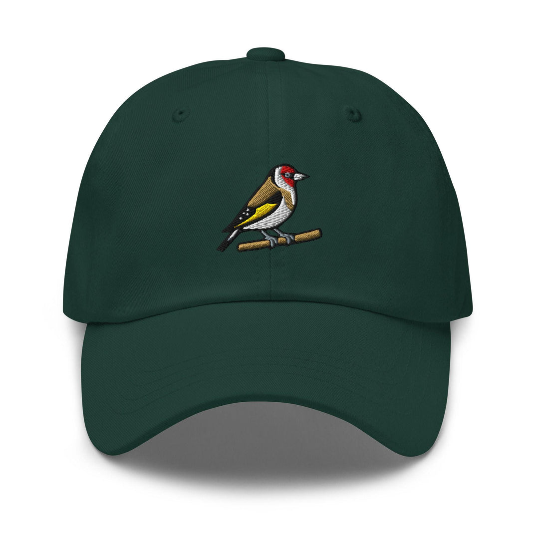 European Goldfinch Embroidered Dad Cap: Chino Cotton Twill Adjustable Unisex Hat