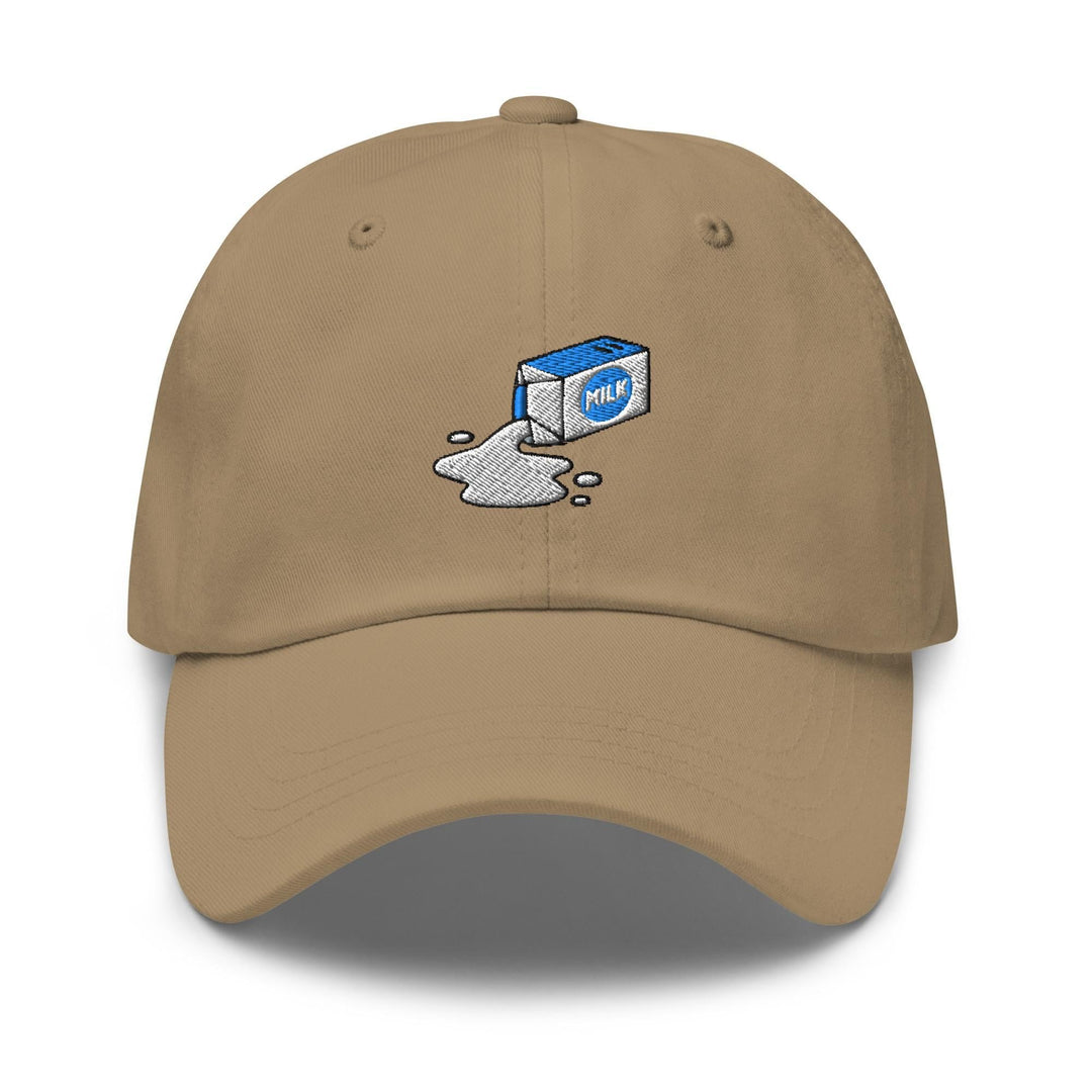 Spilled Milk Carton Embroidered Dad Cap: Chino Cotton Twill Adjustable Unisex Hat