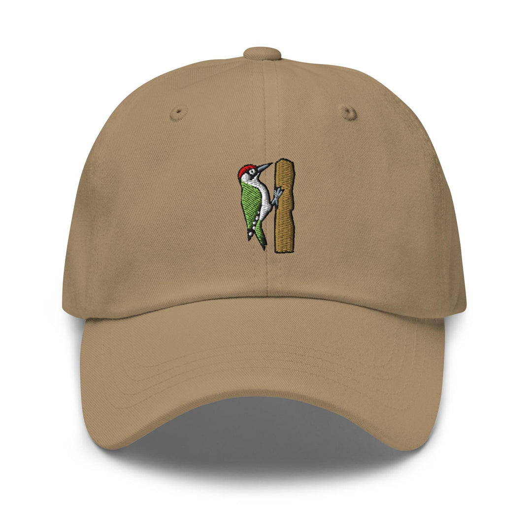 European Green Woodpecker Embroidered Dad Cap: Chino Cotton Twill, Adjustable Unisex Hat