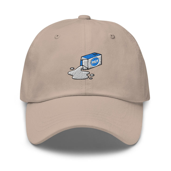 Spilled Milk Carton Embroidered Dad Cap: Chino Cotton Twill Adjustable Unisex Hat
