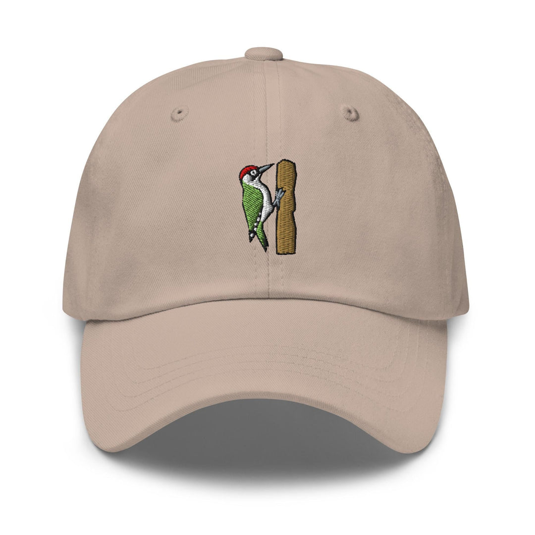 European Green Woodpecker Embroidered Dad Cap: Chino Cotton Twill, Adjustable Unisex Hat