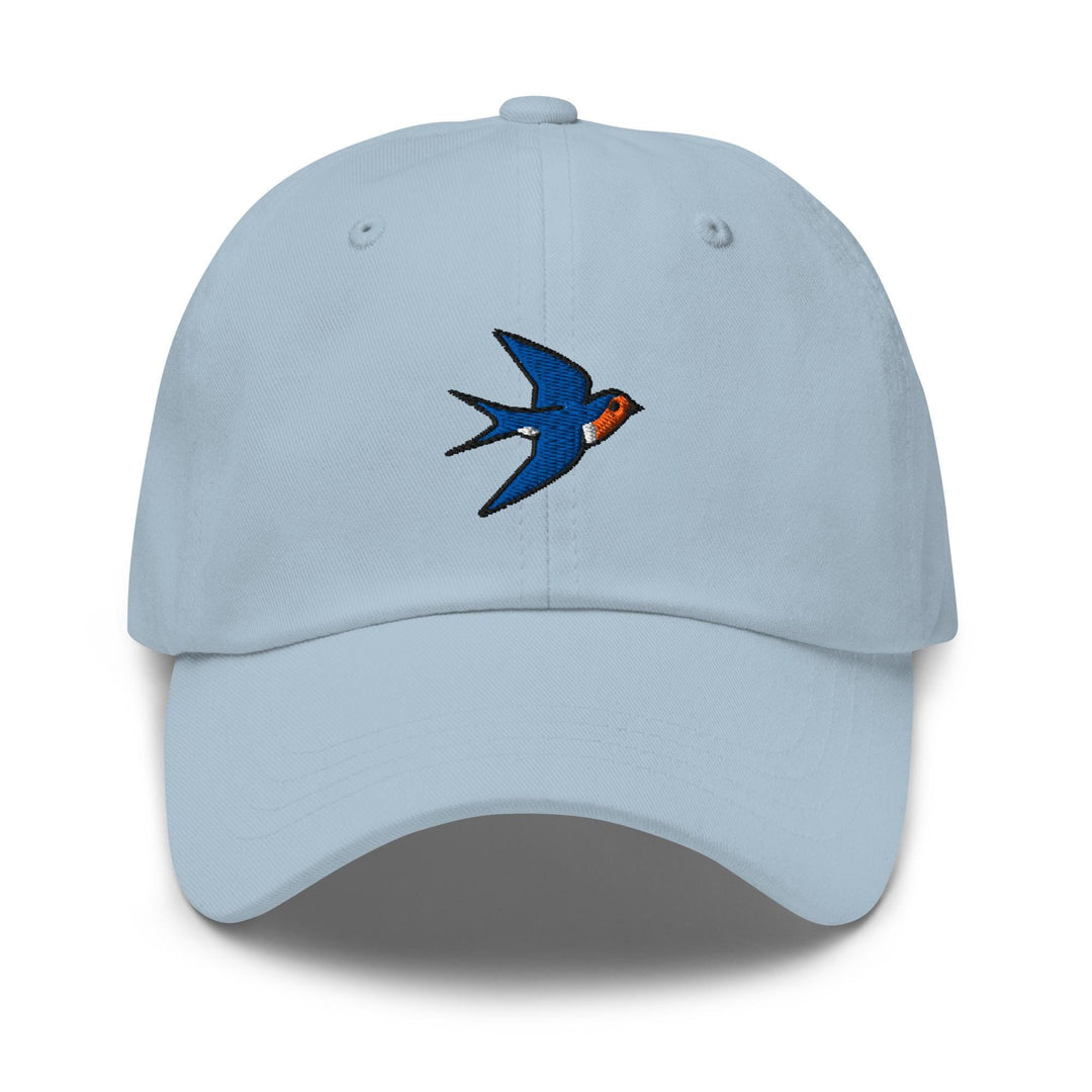 Swallow Bird Embroidered Dad Cap: Chino Cotton Twill Adjustable Unisex Hat