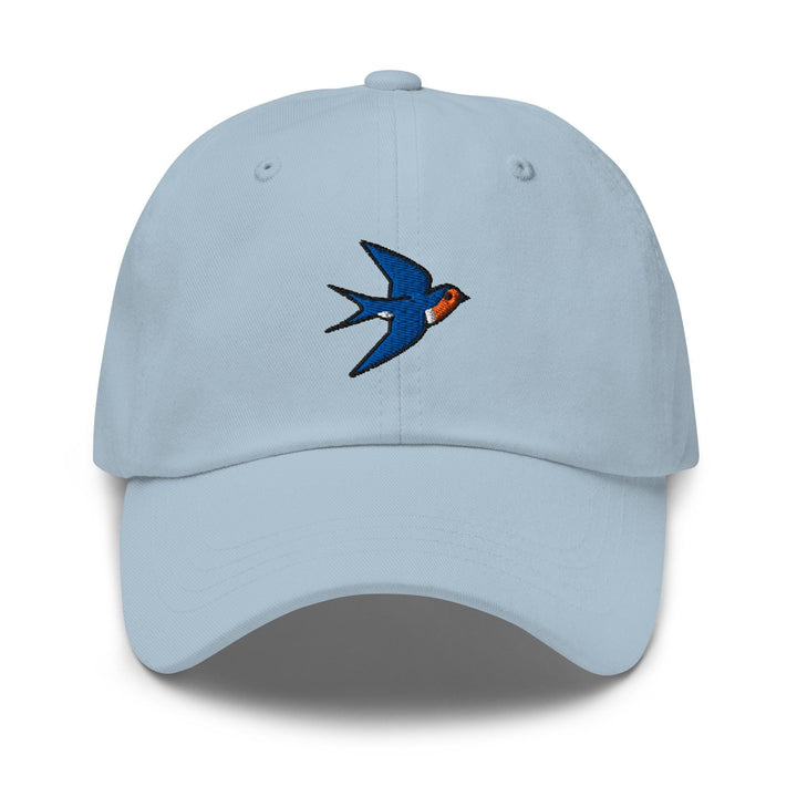Swallow Bird Embroidered Dad Cap: Chino Cotton Twill Adjustable Unisex Hat