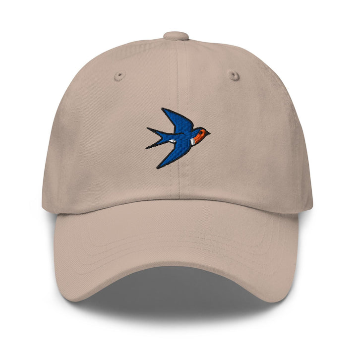 Swallow Bird Embroidered Dad Cap: Chino Cotton Twill Adjustable Unisex Hat