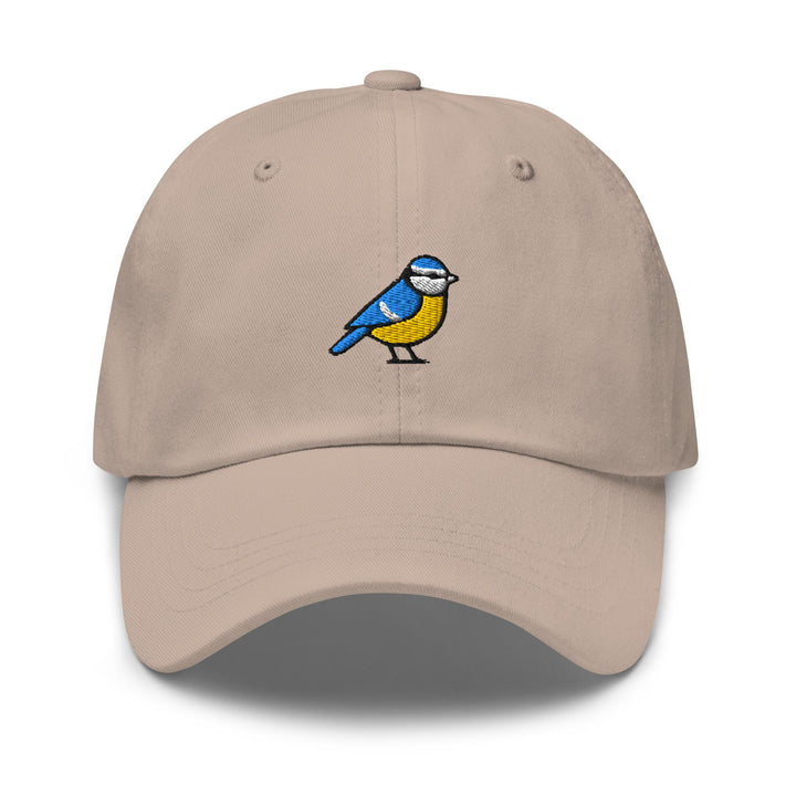 Eurasian Blue Tit Embroidered Dad Cap: Chino Cotton Twill Adjustable Unisex Hat